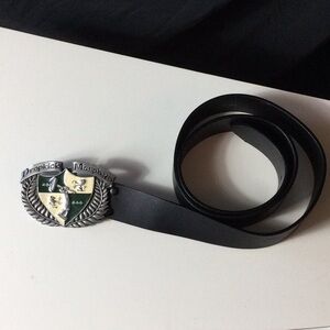 Levi's Black Leather Belt with Dropkick Murphys Buckle